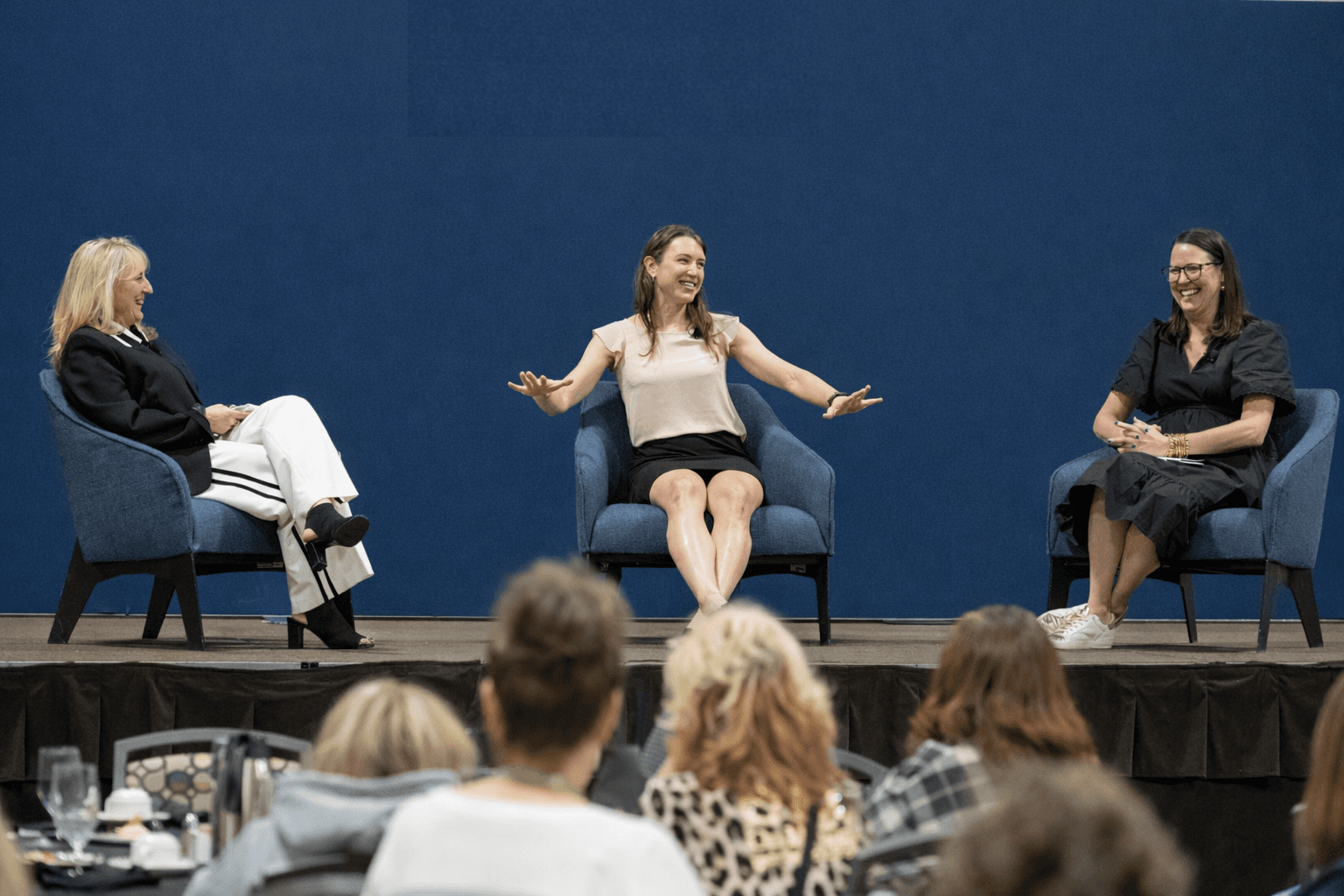 Kristen Faulkner speaking at SportsInc panel